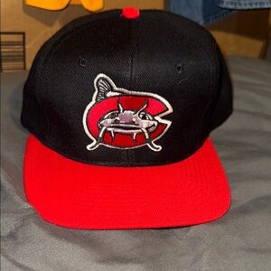 Carolina Mudcats Vintage Black and Red Baseball Cap Snapback